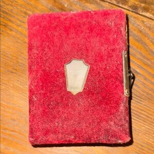 19th Century Red Velvet Tintype photo album with Silver Accent